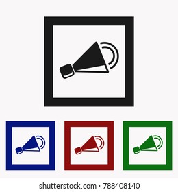 Trumpet icon illustration isolated in grey vector sign symbol