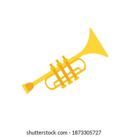 Trumpet icon isolated on white background. Musical instruments. Vector stock