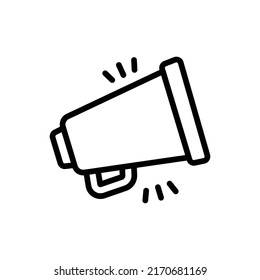 Trumpet Icon. Line Art Style Design Isolated On White Background