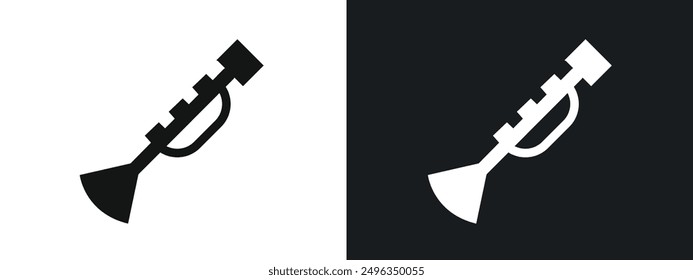 Trumpet icon linear graphics set vector in black