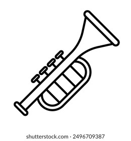 Trumpet icon linear logo mark in black and white