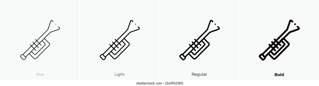 trumpet icon. Linear style sign isolated on white background. Vector illustration.