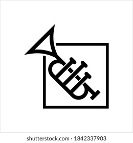 Trumpet Icon, Music, Brass Instrument Icon Vector Art Illustration