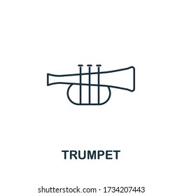Trumpet icon from music collection. Simple line Trumpet icon for templates, web design and infographics