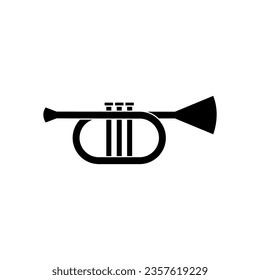 Trumpet Icon. Music Instrument, Bugle Symbol - Vector. 