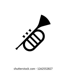 Trumpet Icon. Music Instrument Vector Illustration Logo Template.