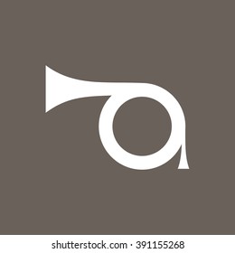 Trumpet Icon on Dark Gray Color. Eps-10.