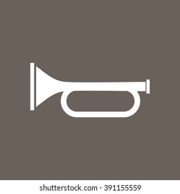 Trumpet Icon on Dark Gray Color. Eps-10.