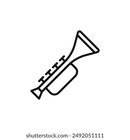 Trumpet icon outline collection in black and on white background