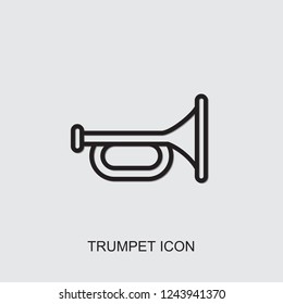 trumpet icon. outline trumpet icon from education collection. Use for web, mobile, infographics and UI/UX elements. Trendy trumpet icon.