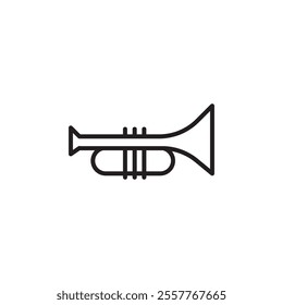 Trumpet icon Outline vector for web ui