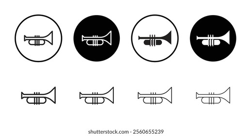 Trumpet icon Outline vector for web ui