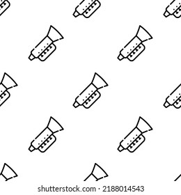trumpet icon pattern. Seamless trumpet pattern on white background.