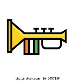 Trumpet icon, Saint patrick's day related vector illustration