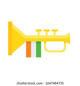 Trumpet icon, Saint patrick's day related vector illustration