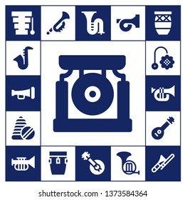 trumpet icon set. 17 filled trumpet icons.  Simple modern icons about  - Xylophone, Saxophone, Trumpet, Gong, Toys, Toy, Mandolin, Conga, Trombone, Banjo, French horn