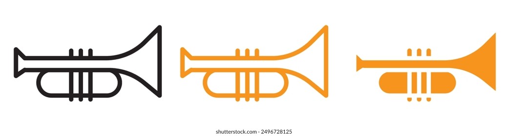 Trumpet Icon Set Musical Instrument Illustrations for Music and Performance