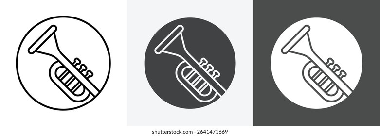 Trumpet icon set vector art