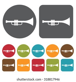 trumpet icon set. Vector Illustration eps10. 
