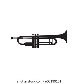 Trumpet icon In Simple Black Style Isolated On White Background. Created For Mobile, Web, Decor, Print Products, Application.