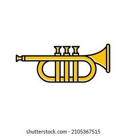 Trumpet icon. Trumpet symbol flat style icon design. vector illustration