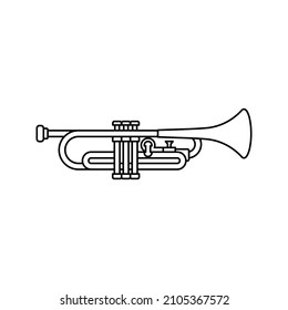 Trumpet icon. Trumpet symbol flat style icon design. vector illustration