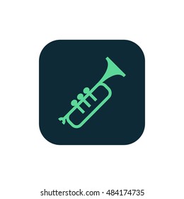 Trumpet icon vector, clip art. Also useful as logo, square app icon, silhouette and illustration.