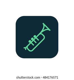 Trumpet icon vector, clip art. Also useful as logo, square app icon, silhouette and illustration.