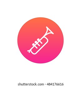 Trumpet icon vector, clip art. Also useful as logo, circle app icon, silhouette and illustration.