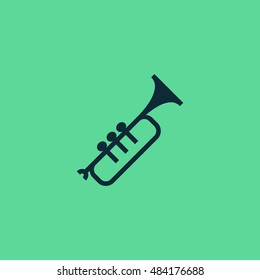 Trumpet icon vector, clip art. Also useful as logo, silhouette and illustration.