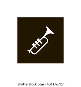 Trumpet icon vector, clip art. Also useful as logo, silhouette and illustration.