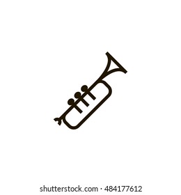 Trumpet icon vector, clip art. Also useful as logo, silhouette and illustration.