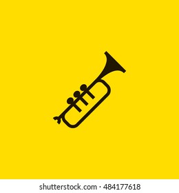Trumpet icon vector, clip art. Also useful as logo, silhouette and illustration.