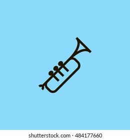 Trumpet icon vector, clip art. Also useful as logo, silhouette and illustration.