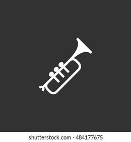 Trumpet icon vector, clip art. Also useful as logo, silhouette and illustration.