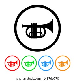 Trumpet Icon in Vector Format with Color Variations