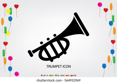 Trumpet icon vector illustration 