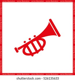 Trumpet icon vector illustration eps10. Isolated badge for website or app - stock infographics