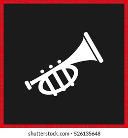 Trumpet icon vector illustration eps10. Isolated badge for website or app - stock infographics