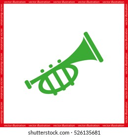 Trumpet icon vector illustration eps10. Isolated badge for website or app - stock infographics