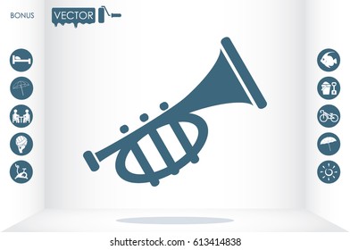 Trumpet icon vector illustration eps10.