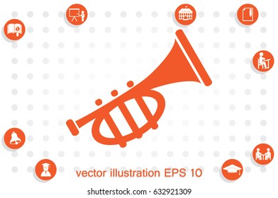 Trumpet icon vector illustration eps10.