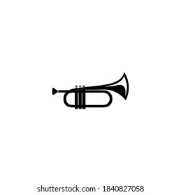 Trumpet Icon Vector Illustration on the White Background.