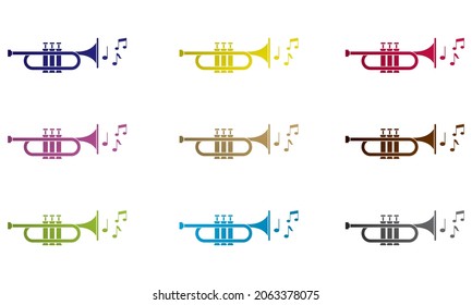 Trumpet Icon Vector Illustration On A White Background
