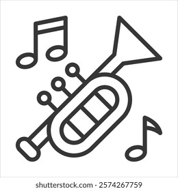 Trumpet Icon Vector Illustration Outline