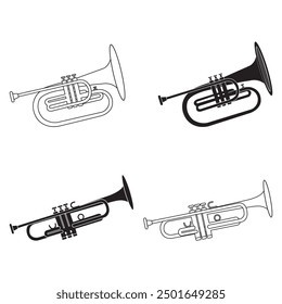 trumpet icon vector illustration simple design