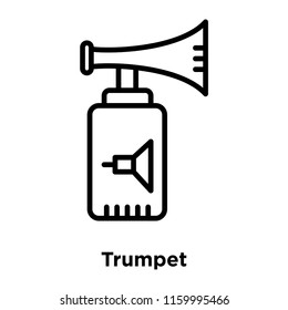 Trumpet icon vector isolated on white background, Trumpet transparent sign , line or linear sign, element design in outline style