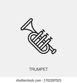 trumpet icon vector. Linear style sign for mobile concept and web design. trumpet symbol illustration. Pixel vector graphics - Vector.