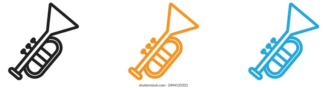 Trumpet icon vector logo set collection for web app ui