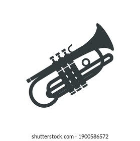 trumpet icon vector, silhouette of musical instrument